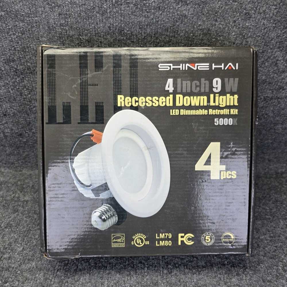 Shine Hai 4 Inch 13W Recessed DownLight Led Dimmable Retrofit Kit, 5000k 4 Pack